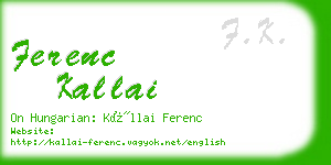 ferenc kallai business card